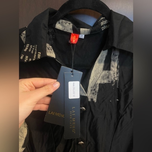 Women’s Long Sleeve Black Printed Dress - Picture 5 of 7